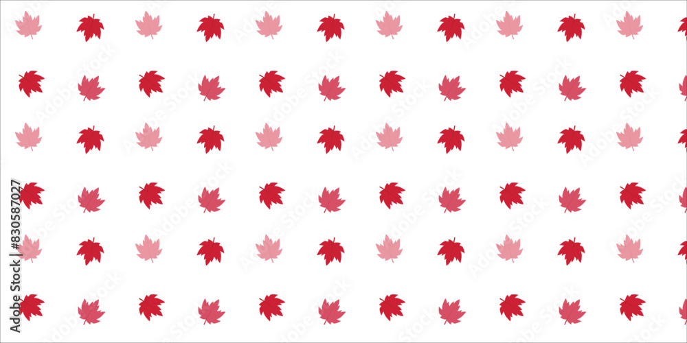 Wall mural canada day red, maple, leaf, pattern banner or poster design template celebrated in 1 july. canada i