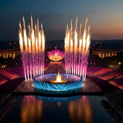 Vibrant opening ceremony Summer Olympic Games 2024 in Paris, France