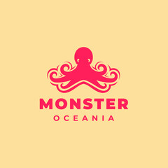 cool octopus underwater modern logo design vector
