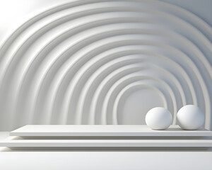 Obraz premium white wall empty room interior floor background modern light design.