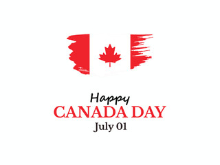Happy Canada day wishes or greeting post or banner design template celebrated grunge flag in 1 July. Canada independence day red, maple, leaf, background vector illustration