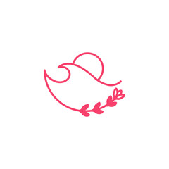 Obraz premium holiday wave flower line minimal vector logo design