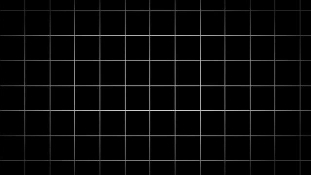 Minimal technology white grid on black background motion animation.