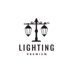 garden lamp public facility modern logo design vector