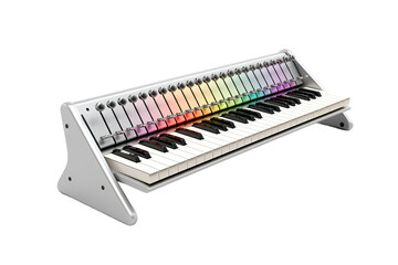 Symphony of Colors: A Harmonious Piano on White or PNG Transparent Background.