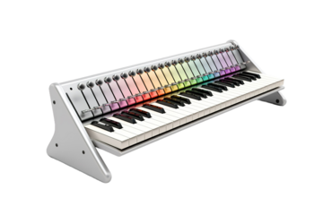 Symphony of Colors: A Harmonious Piano on White or PNG Transparent Background.