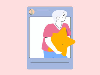 Virtual characters social communication concept business flat vector hand drawn illustration
