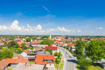 Town of Donja Dubrava in Medjimurje, Croatia, aerial view