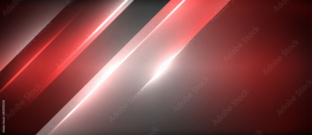Poster neon dynamic diagonal light rays background. techno digital geometric concept design for wallpaper, 