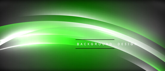 Neon glowing circle rays, light round lines in the dark, planet style neon wave lines. Energetic electric concept design for wallpaper, banner, background