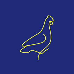 animal hen farming agriculture line logo design vector