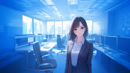 Obraz premium オフィスにいるビジネスウーマン、都会の大企業43