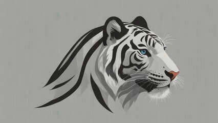 Obraz premium Icon logo tiger head vector