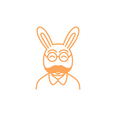 rabbit face cute animal line logo design vector