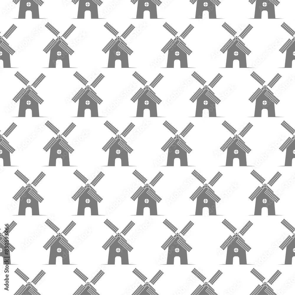 Poster windmill pattern vector seamless repeating for any web design