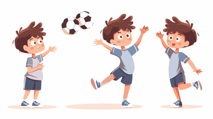 Sports for child concept. Young boy in sports clothes