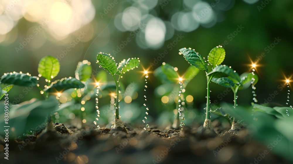 Poster ai in agriculture with automated irrigation systems and crop monitoring