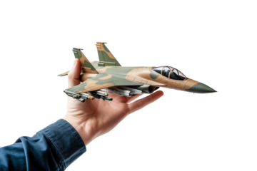 The Power Within: Handcrafted Fighter Jet Dreams. on White or PNG Transparent Background.