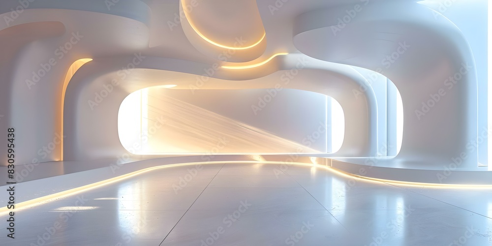 Poster minimalist studio backdrop tidy modern and sleek with clean lines. concept minimalist studio, tidy d