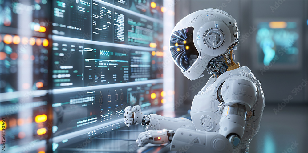 Poster ai in cybersecurity with real-time threat detection and response