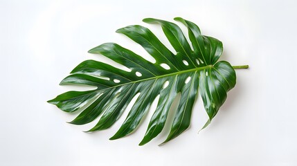 Coconut tree leaf, isolated on white background