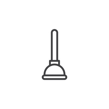 recommend clip art: Plumbing plunger line icon