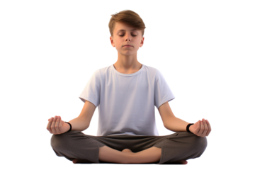 Zen Master in Training on White or PNG Transparent Background.