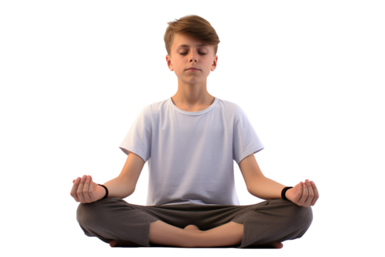 Zen Master in Training on White or PNG Transparent Background.