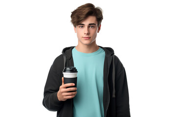 The Coffee Connoisseurs Morning Ritual on White or PNG Transparent Background.