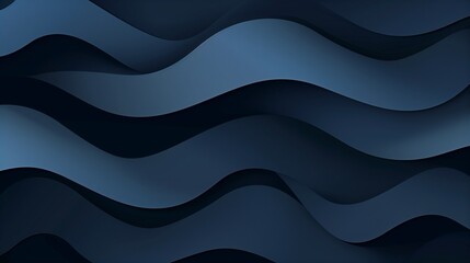 Obraz premium An elegant abstract banner design with dark blue paper waves, showcasing a smooth and stylish vector background.