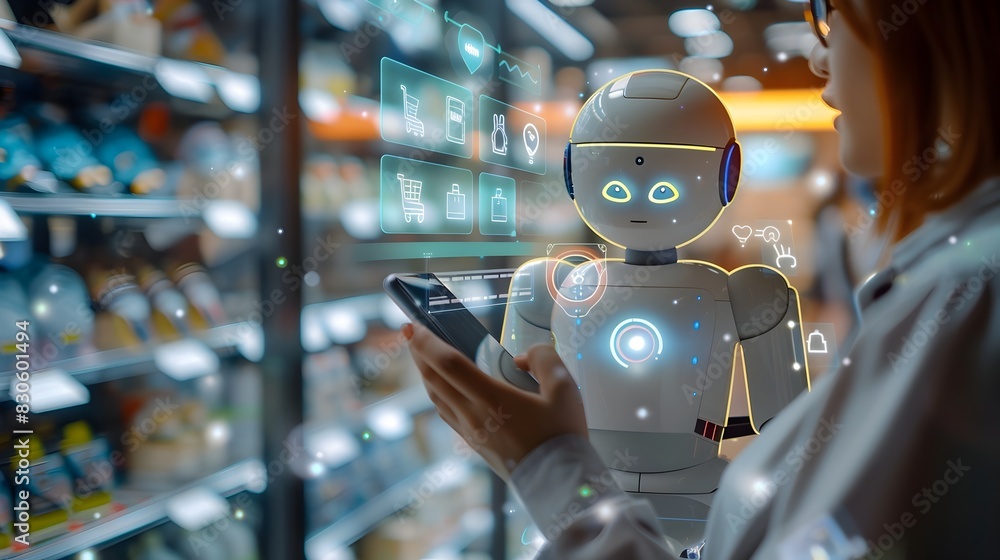 Poster chatbot assisting customers with online shopping and e commerce transactions