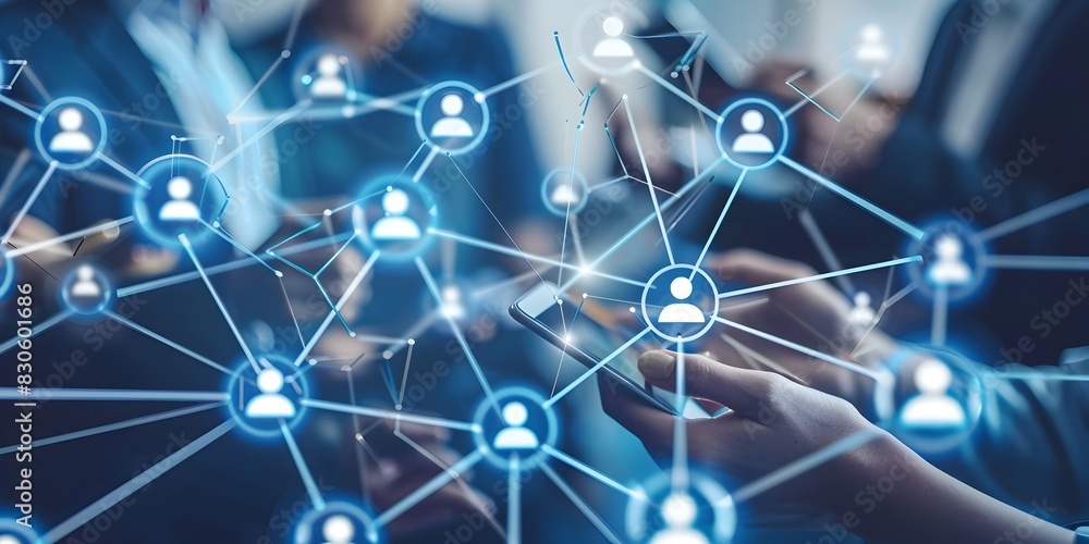 Poster simplifying professional networking through innovative mobile app connecting relevant industry exper