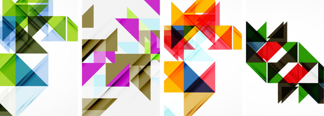 Triangle poster set for wallpaper, business card, cover, poster, banner, brochure, header, website