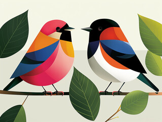 colorful sparrow illustration