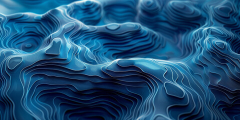 Obraz premium A blue ocean with a mountain range in the background