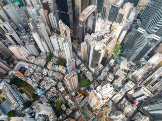 Top view of Hong Kong in central district