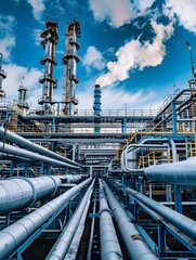 Illustration of Incorporating smart technologies like IoT, AI, and robotics to enhance automation and efficiency in industrial plants. Ai Generate