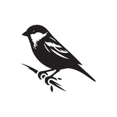 Minimalist Sparrow Vector: Black Vector Silhouette of a Sparrow- Illustration of Sparrow..