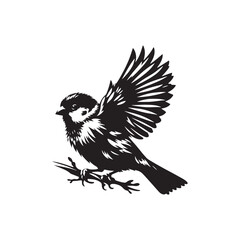 Minimalist Sparrow Vector: Black Vector Silhouette of a Sparrow- Illustration of Sparrow..