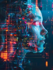 Obraz premium Illustration of Incorporating smart technologies like IoT, AI, and robotics to enhance automation and efficiency in industrial plants. Ai Generate