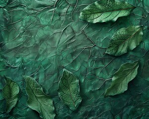 Vivid green leaf surface with delicate vein patterns, ultrarealistic and detailed, perfect for naturethemed backgrounds