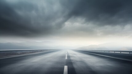 Empty road in the fog