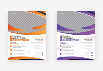 Modern colorful business flyer template design. clean layout