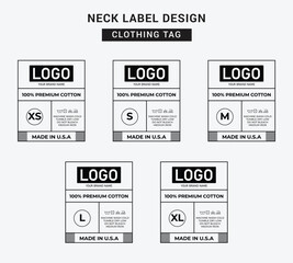 Neck Label Clothing Tag Template Concept Vector or EPS