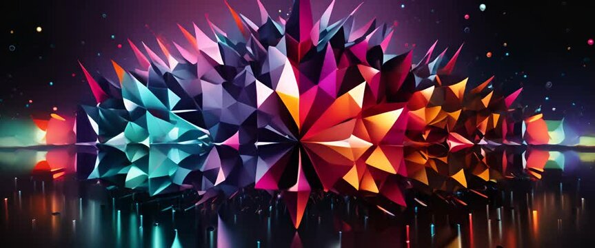 3D digital geometric fireworks in a celebration of tech advancements