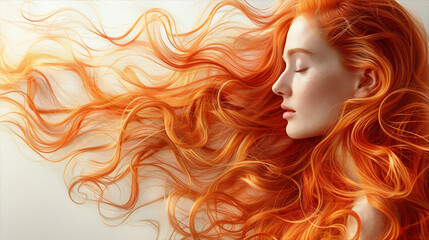 Golden cascade: A European woman with her long blonde hair flowing freely in the air, showcasing a healthy, nourished hairstyle.