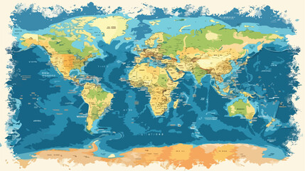 World map. political map of the world. vector illustration
