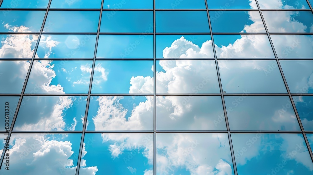 Canvas Prints reflection of the sky and clouds on mirrored windows of a contemporary building