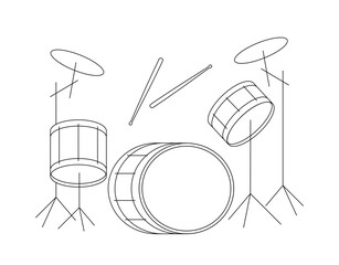 Drum Set Linear Illustration