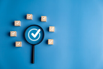 Check and approve management document to approval inspections and audit, check mark, technology,...
